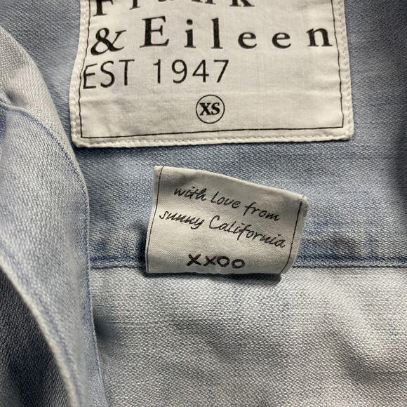 Frank & Eileen Mary Shirtdress Womens XS Light Blue Chambray Denim Button Front - Picture 4 of 8